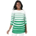 thumbnail image 1 of Jessica London Women's Plus Size Boatneck Tunic Top 3/4 Sleeve Shirt  Loose Fit, 1 of 3