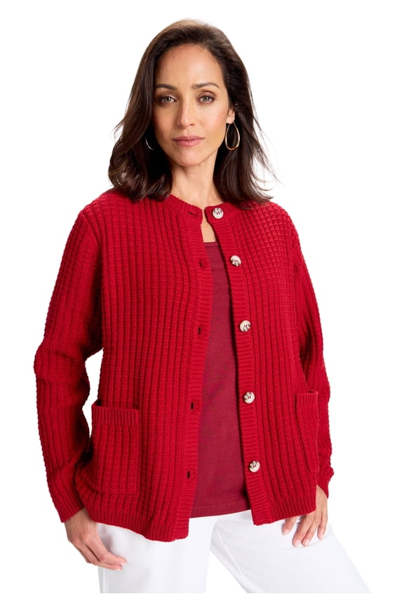 Women's Plus Size Boxy Stitch Cardigan