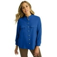 thumbnail image 1 of Jessica London Women's Plus Size Button-Front Chest Pocket Blouse, 1 of 1