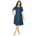 thumbnail image 1 of Jessica London Women's Plus Size Button Front Denim Dress, 1 of 5