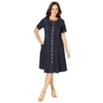 thumbnail image 1 of Jessica London Women's Plus Size Button Front Denim Dress, 1 of 4
