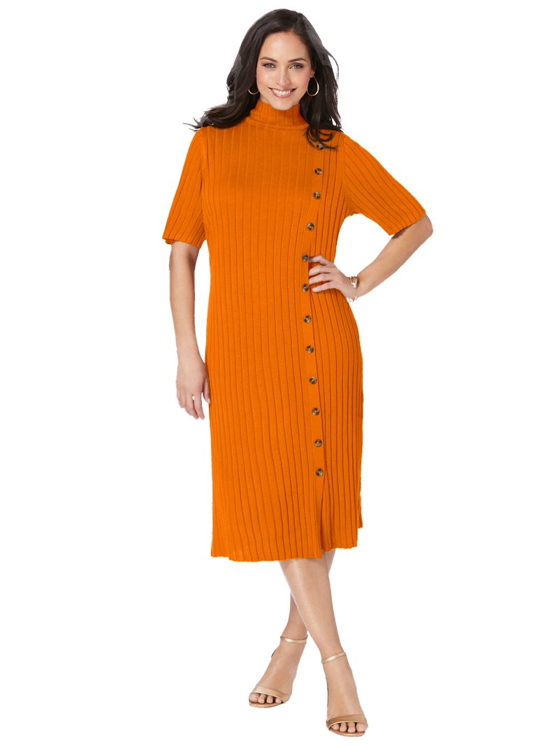 Jessica London Women's Plus Size Button Front Sweater Dress - Walmart.com