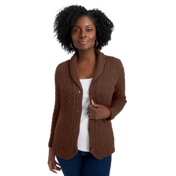 Jessica London Women's Plus Size Cable Blazer Sweater