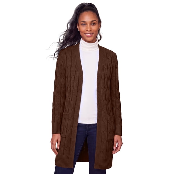 Jessica London Women's Plus Size Cable Duster Sweater