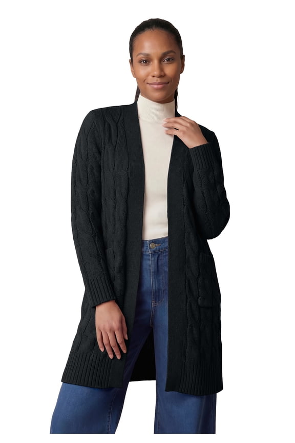 Women's Plus Size Cable Duster Sweater