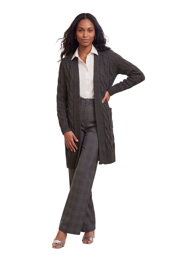 Women's Plus Size Cable Duster Sweater