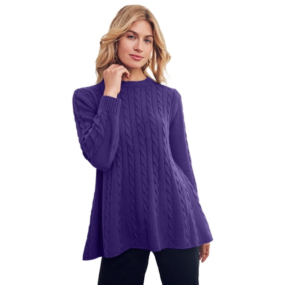 Jessica London Women's Plus Size Cable Peplum