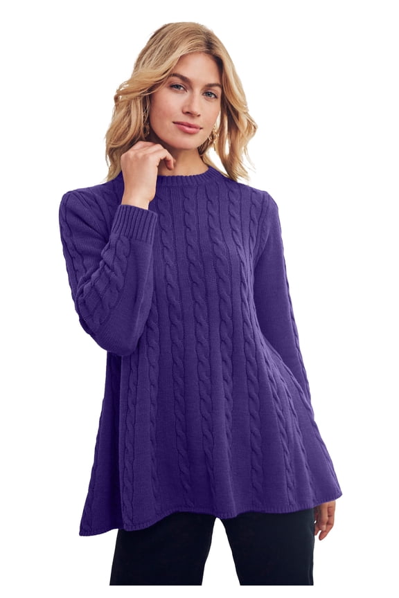 Women's Plus Size Cable Peplum