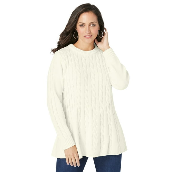 Jessica London Women's Plus Size Cable Peplum