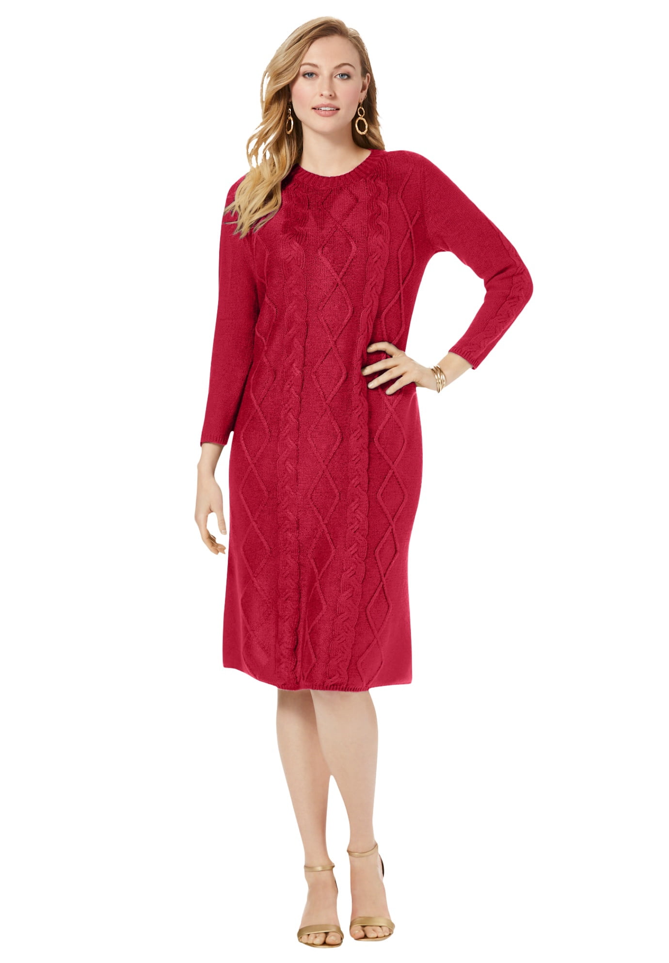 Red sweater dress plus deals size