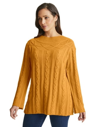 Women s Plus Size Cardigans and Sweaters Gold Walmart