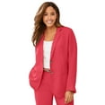thumbnail image 1 of Jessica London Women's Plus Size Casual Long Sleeve Linen Blazer Jacket with Pockets, 1 of 6