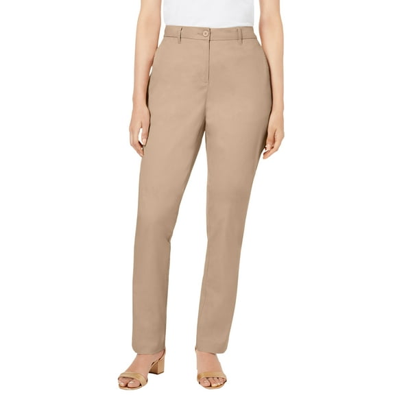 Jessica London Women's Plus Size Casual Stretch Straight Leg Chino Pants