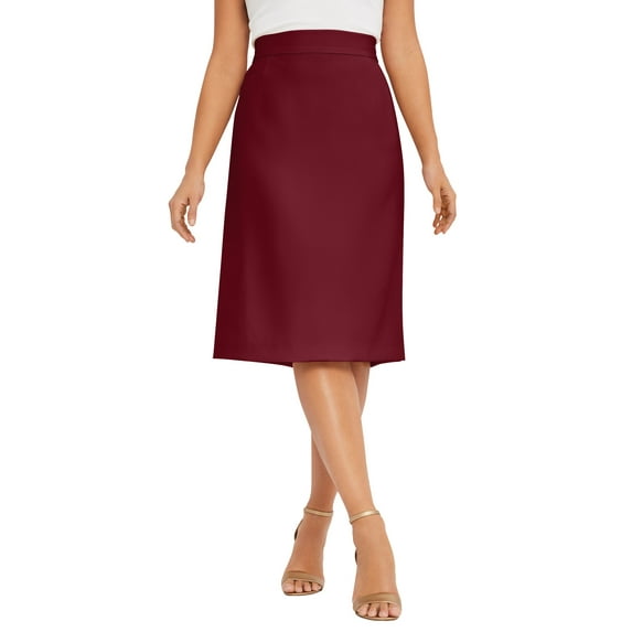 Jessica London Women's Plus Size Casual Tummy Control Bi-Stretch Pencil Skirt