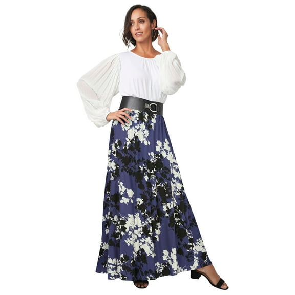 Jessica London Women's Plus Size Casual Wide Elastic Pull-On Lightweight Maxi Skirt
