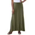 thumbnail image 1 of Jessica London Women's Plus Size Casual Wide Elastic Pull-On Lightweight Maxi Skirt, 1 of 4