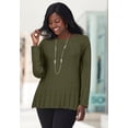 thumbnail image 1 of Jessica London Women's Plus Size Chevron Fit & Flare Sweater, 1 of 5
