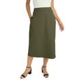 thumbnail image 1 of Jessica London Women's Plus Size Chino Faux Wrap Skirt, 1 of 4