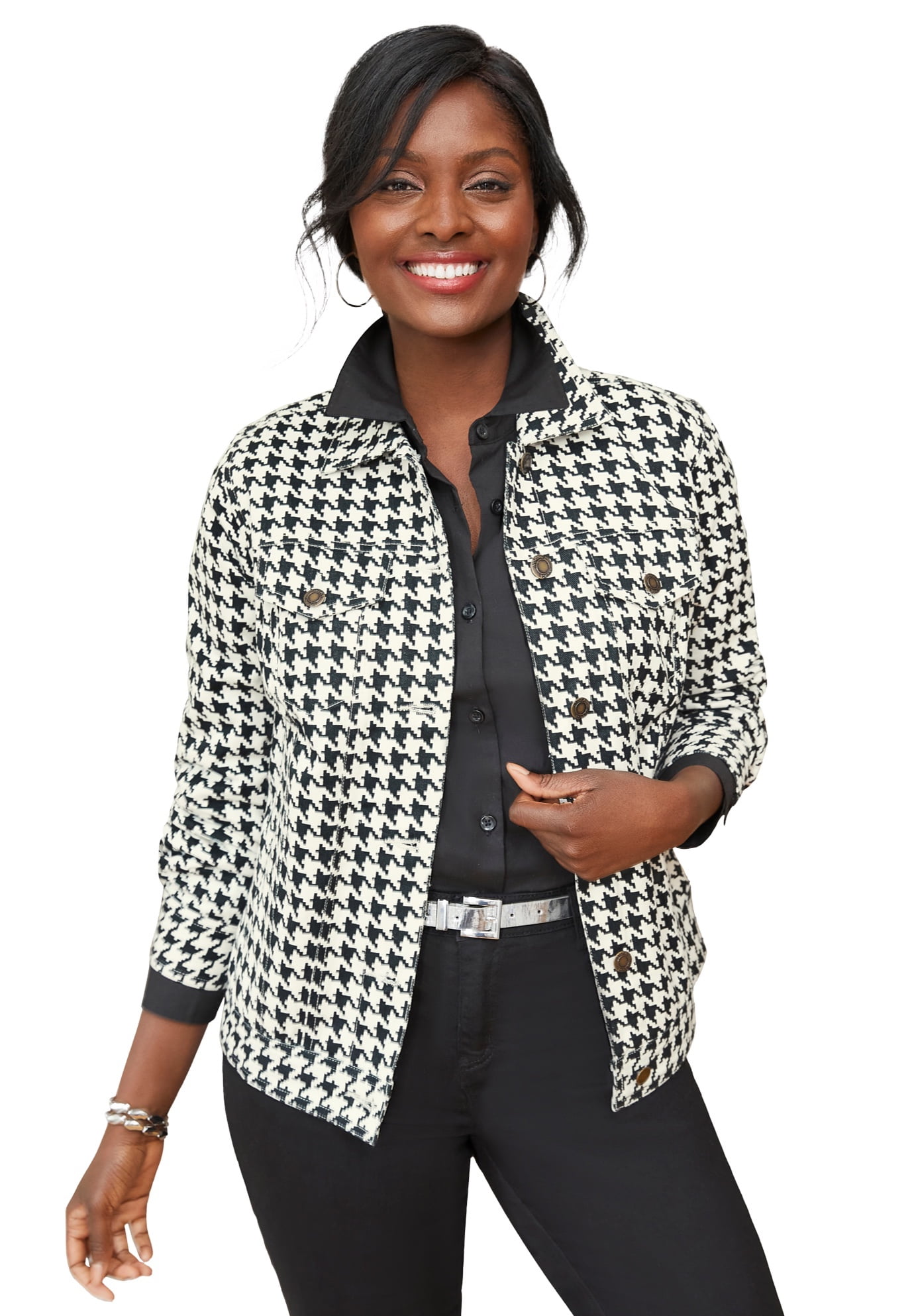 Jessica London Women s Plus Size Classic Cotton Button Down Denim