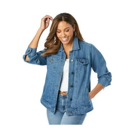 Jessica London Women s Plus Size Short Sleeve Denim Jacket Walmart