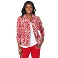 thumbnail image 1 of Jessica London Women's Plus Size Classic Cotton Button Down Denim Jean Jacket, 1 of 3