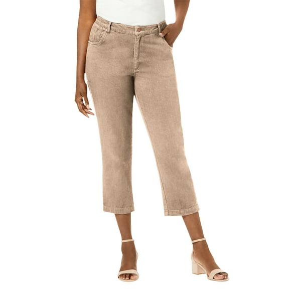 Jessica London Women's Plus Size Classic Cotton Denim Capri