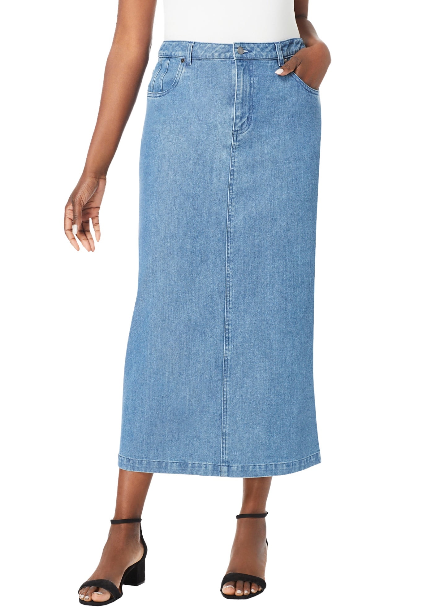 Mrat jean skirt long womens casual denim skirt high waist split front