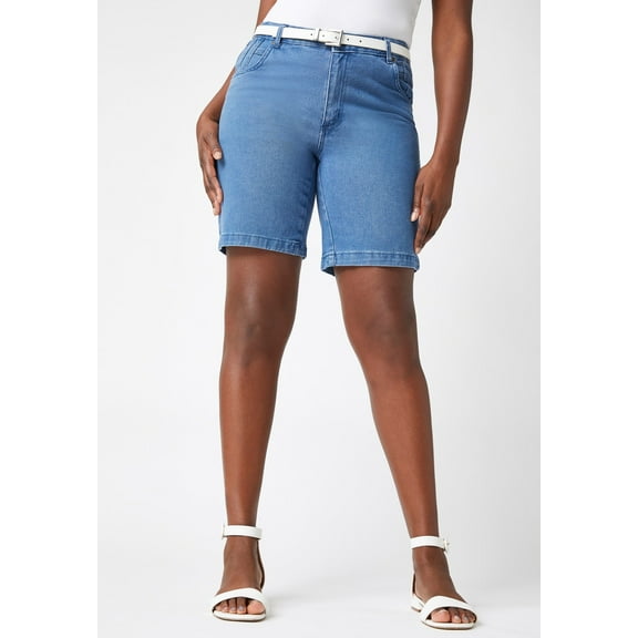 Jessica London Women's Plus Size Classic Cotton Denim Shorts