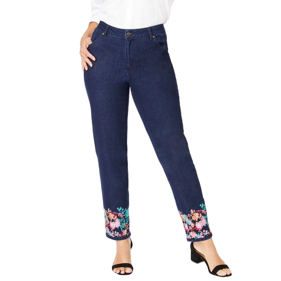 Jessica London Women's Plus Size Classic Cotton Denim Straight-Leg Jean