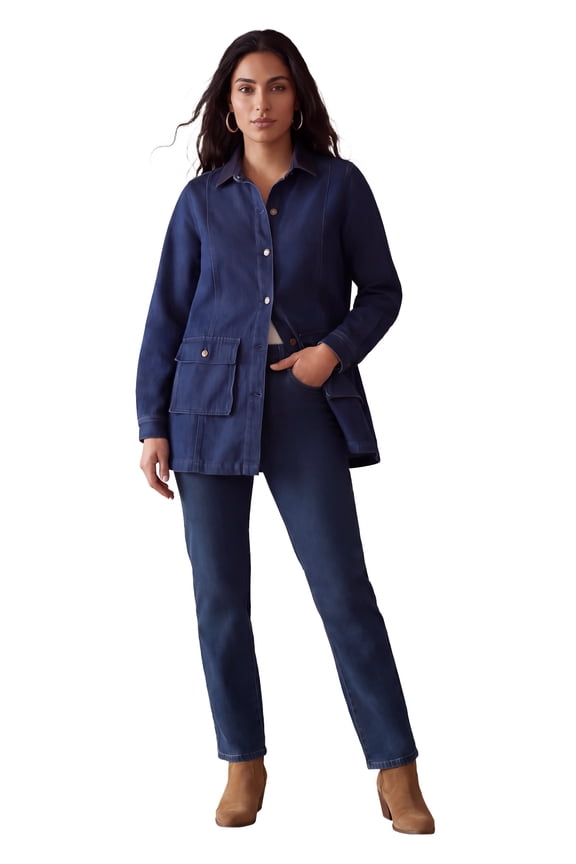 Women's Plus Size Classic Denim Barn Jacket