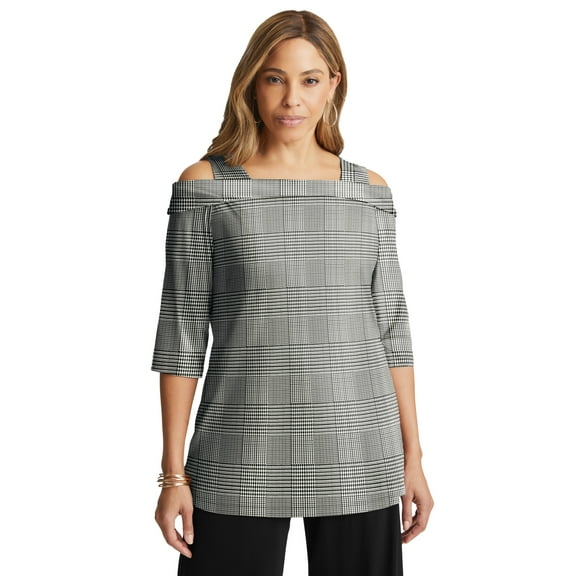 Jessica London Women's Plus Size Cold Shoulder Top