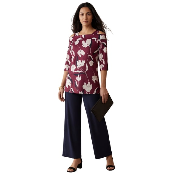 Jessica London Women's Plus Size Cold Shoulder Top