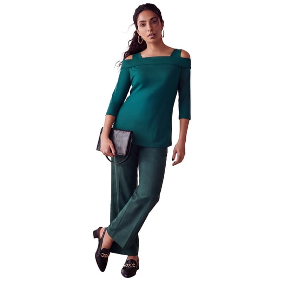 Jessica London Women's Plus Size Cold Shoulder Top