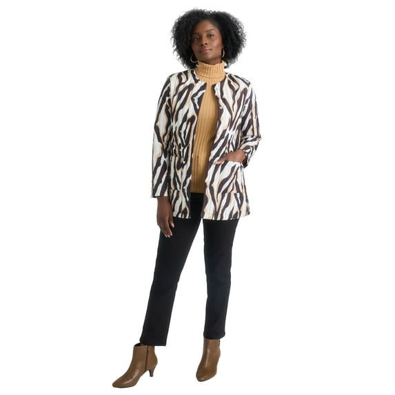 Jessica London Women's Plus Size Collarless Quilted Jacket