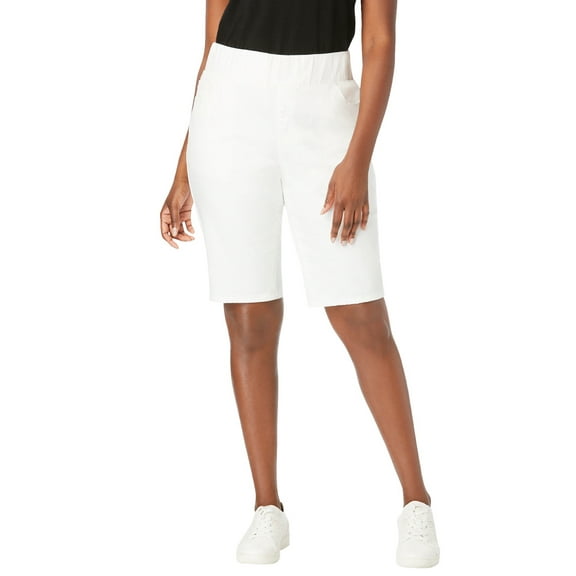 Jessica London Women's Plus Size Comfort Waist Stretch Denim Bermuda Short