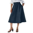 thumbnail image 1 of Jessica London Women's Plus Size Comfort Waist Stretch Denim Swing Skirt, 1 of 1