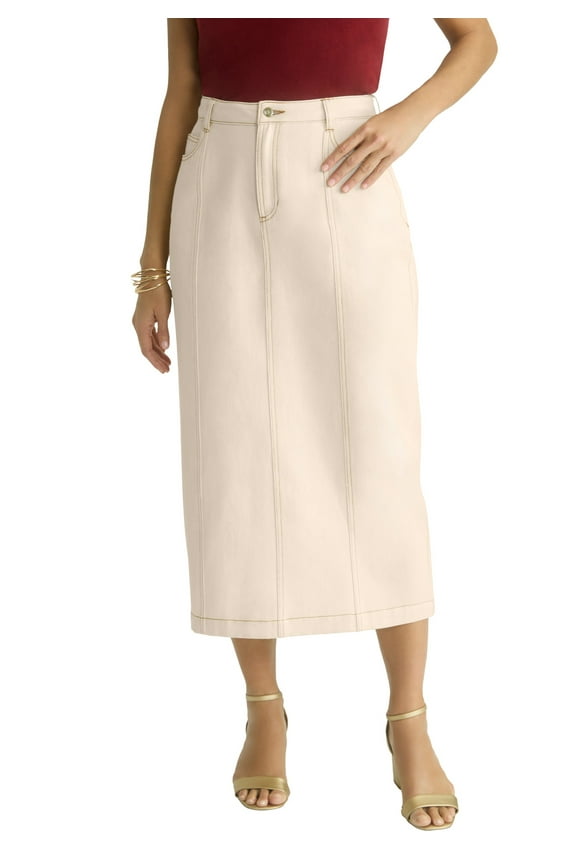 Women's Plus Size Contrast Stitching Seamed Skirt