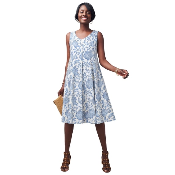 Jessica London Women's Plus Size Cotton Denim Dress