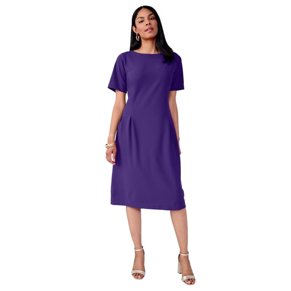Jessica London Women's Plus Size Crepe Fit And Flare Dress