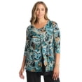 thumbnail image 1 of Jessica London Women's Plus Size Crew Neck Double Layered Tunic, 1 of 5