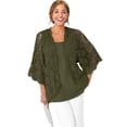 thumbnail image 1 of Jessica London Women's Plus Size Crochet Cardigan, 1 of 6