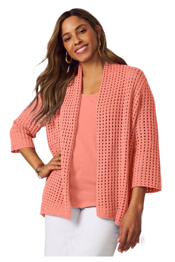 Women's Plus Size Crochet Cardigan