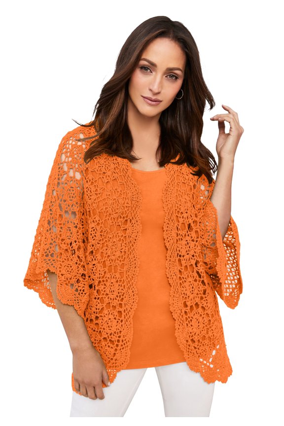 Women's Plus Size Crochet Cardigan