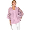 thumbnail image 1 of Jessica London Women's Plus Size Crochet Cardigan, 1 of 4
