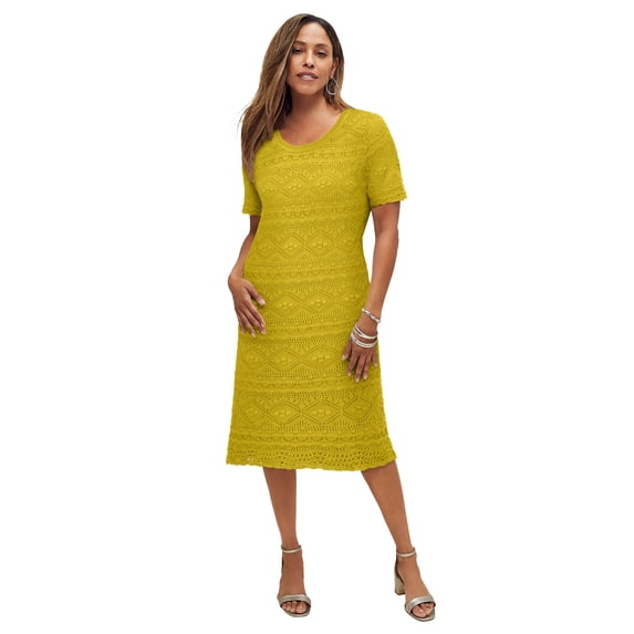 Jessica London Women's Plus Size Crochet Dress