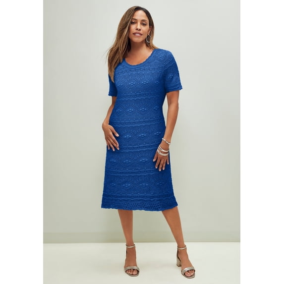 Jessica London Women's Plus Size Crochet Dress