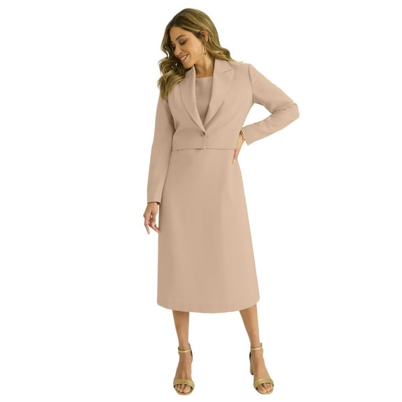 Jessica London Women's Plus Size Cropped Jacket Dress