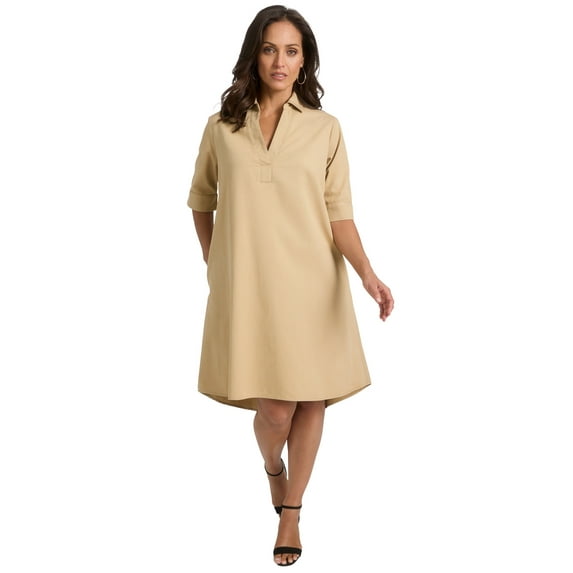 Jessica London Women's Plus Size Cuff Sleeve Denim Shirtdress