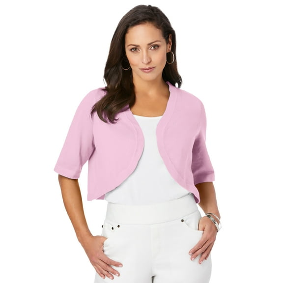 Jessica London Women's Plus Size Curved Hem Shrug