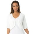 thumbnail image 1 of Jessica London Women's Plus Size Curved Hem Shrug, 1 of 3